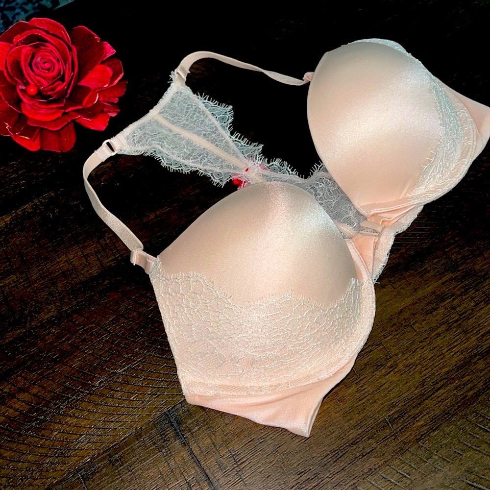 Victoria’s Secret Lace Racerback Padded Bra Pink